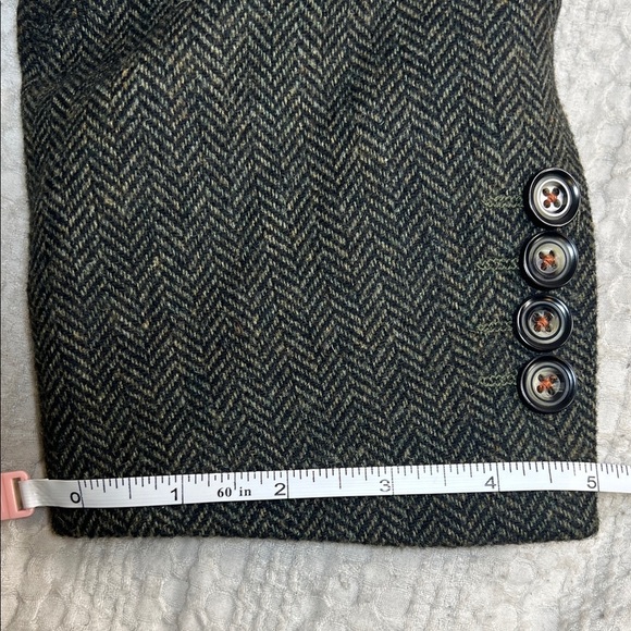 Paisley & Gray Herringbone wool blend Blazer & vest size 46R dark green - Picture 13 of 15